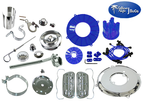 Super VW Chrome & Color-Deluxe Engine Dress Up Kit, Blue
